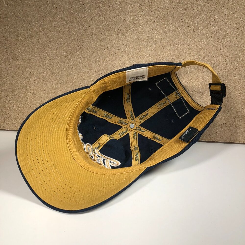 Titleist FJ Pro V1 Adjustable Hat Blue Gold Golf Strapback Cap OSFM WVU - Picture 9 of 10